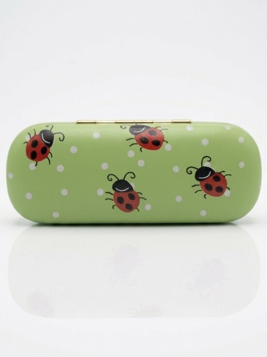 Vintage Accessories - Vintage Ladybug Glasses Sunglasses Hard Clamshell Green Case